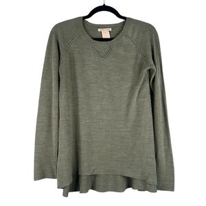 Sweet Romeo Green Knit High Low Classic Minimalist Sweater Size Medium
